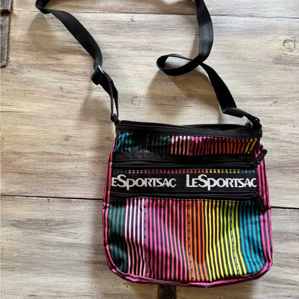 LeSportsac Multicolor rainbow Stripe Crossbody Bag